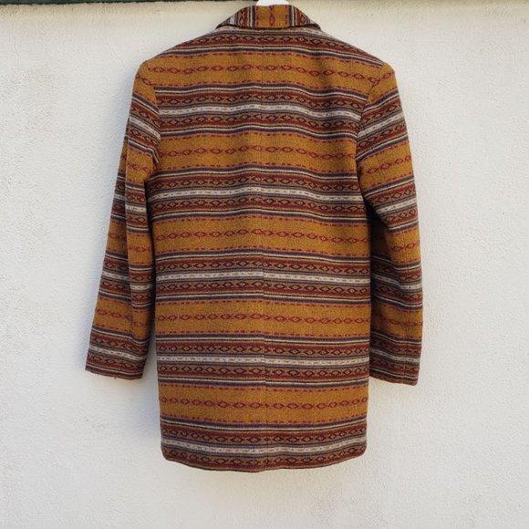 Vintage 70s Aztec Southwestern Print Long Blazer - Picture 4 of 8